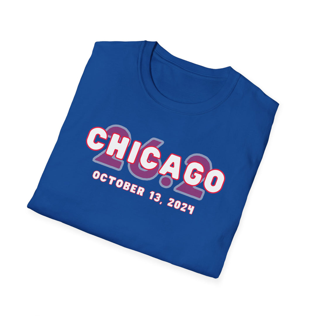 Chicago Runner, 26.2, Unisex Softstyle T-Shirt, 2024 Chicago, Custom Chicago Tee, Marathon Runner Tee