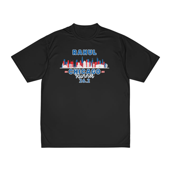 Chicago Race Day Shirt, Chicago Skyline, Men's Performance Tee, Marathon Training, 26.2, Personalize Marathon Shirt, Chicago Athletic Shirt