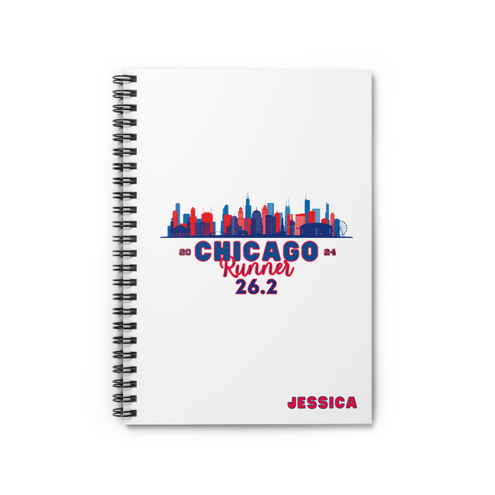 Chicago Runner, Chicago, CHI 26.2, Spiral Notebook, Gift for Chicago Runner, Marathon Gift, Custom Gift for Chicago Race