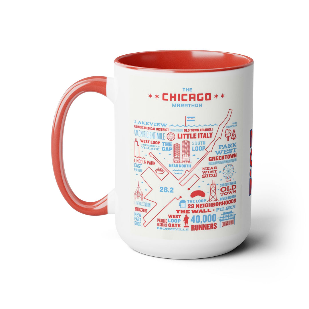 Chicago Bib Cup, Accent Coffee Mug, 15oz, 26.2, Chicago Cup, 2024 Chicago Runner