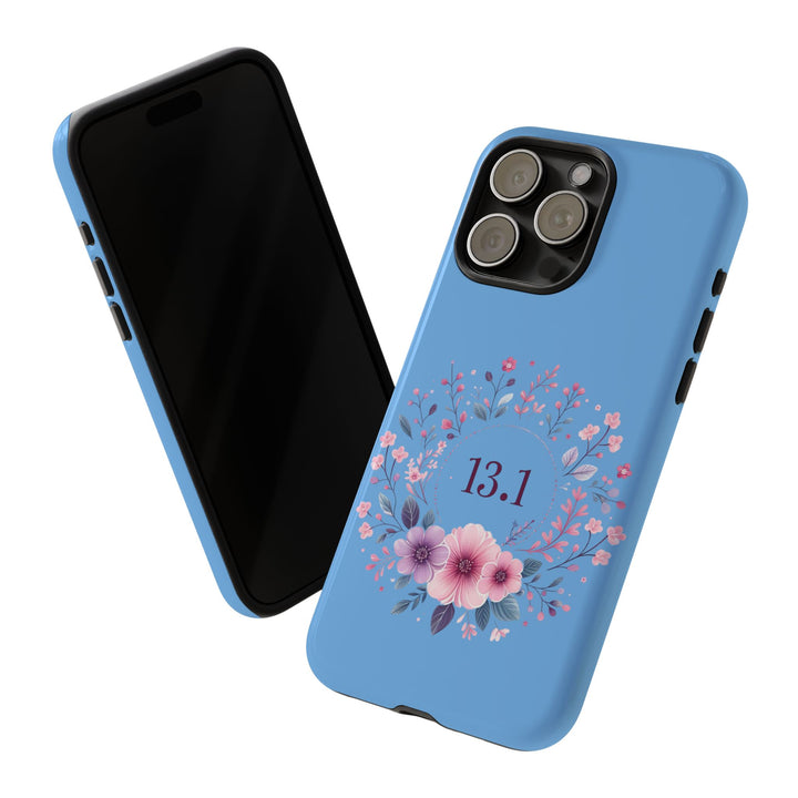 Floral Running Phone Case - Ideal for Runners, 13.1 Gift, Purple Flower Design, Athletic Accessories, Sports Motivational
