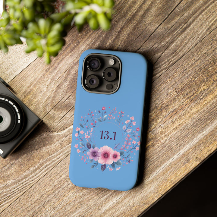 Floral Running Phone Case - Ideal for Runners, 13.1 Gift, Purple Flower Design, Athletic Accessories, Sports Motivational