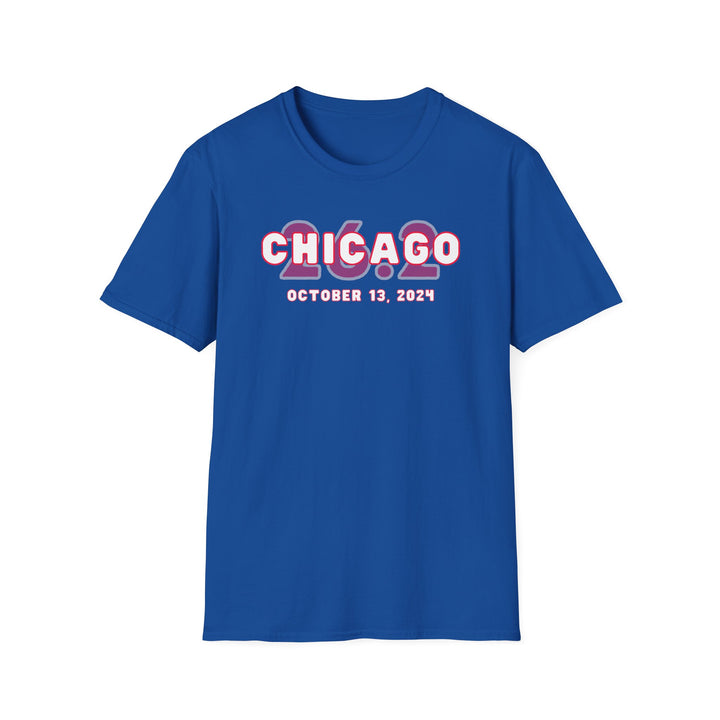 Chicago Runner, 26.2, Unisex Softstyle T-Shirt, 2024 Chicago, Custom Chicago Tee, Marathon Runner Tee