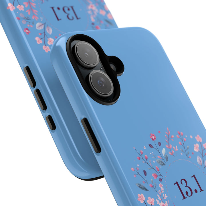 Floral Running Phone Case - Ideal for Runners, 13.1 Gift, Purple Flower Design, Athletic Accessories, Sports Motivational