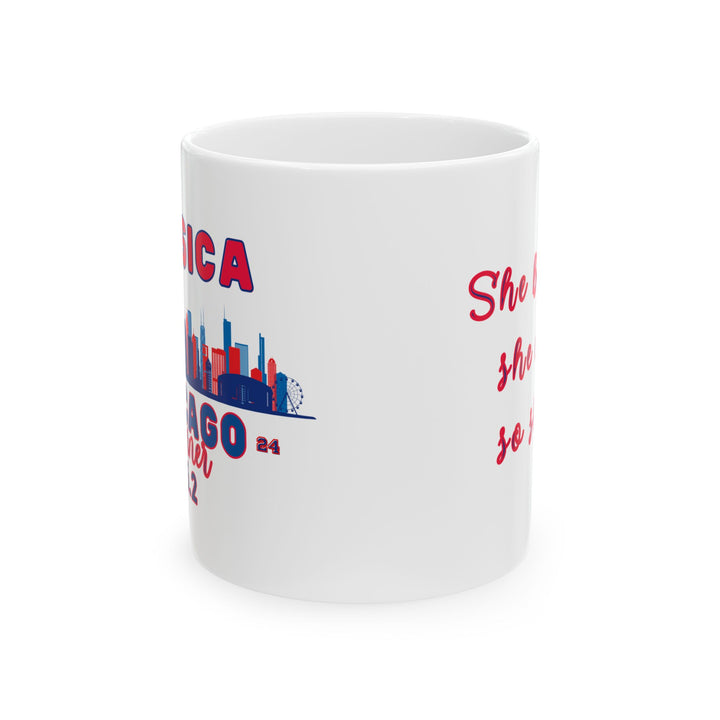 Chicago Race Mug, Ceramic Mug, (11oz, 15oz), She/He Believed, 2024 Chicago Race Cup, Personalize Marathon Gift, BPA and Lead Free