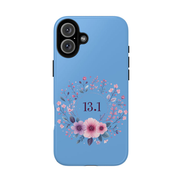 Floral Running Phone Case - Ideal for Runners, 13.1 Gift, Purple Flower Design, Athletic Accessories, Sports Motivational