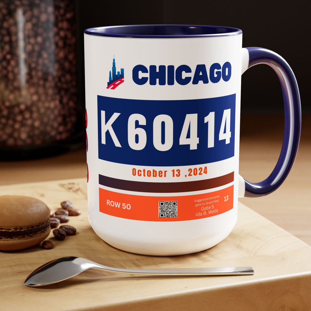 Chicago Bib Cup, Accent Coffee Mug, 15oz, 26.2, Chicago Cup, 2024 Chicago Runner