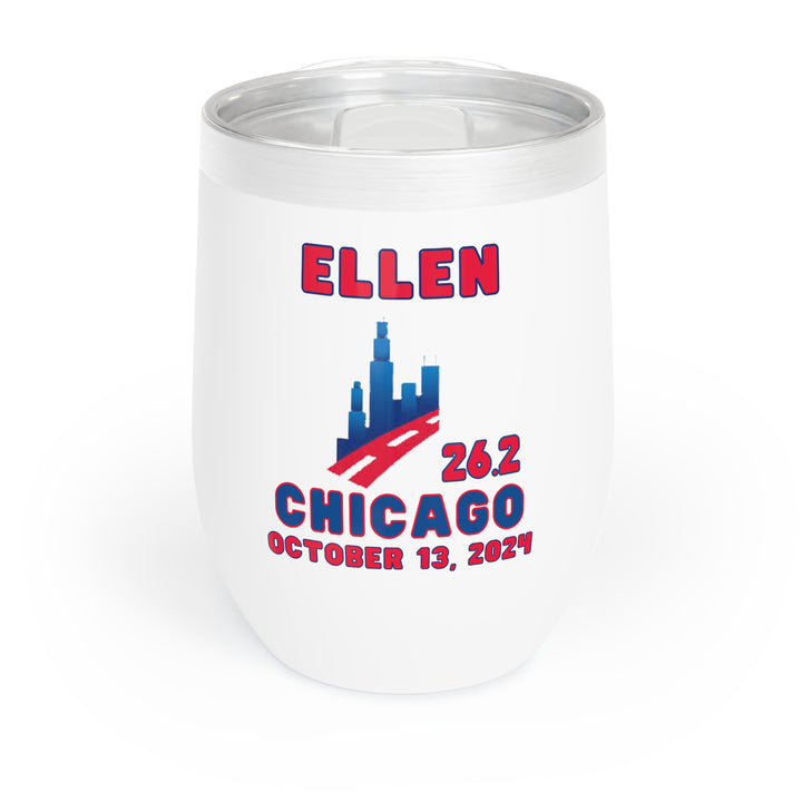 Chicago Wine Tumbler, 2024 Chicago Runner, Chill Wine Tumbler, Custom Marathon Gift, BPA Free Lid