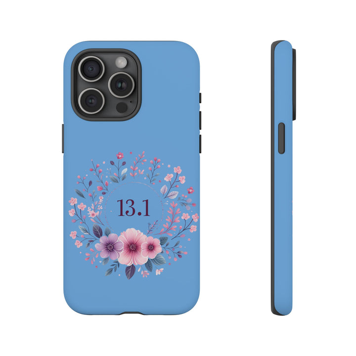 Floral Running Phone Case - Ideal for Runners, 13.1 Gift, Purple Flower Design, Athletic Accessories, Sports Motivational