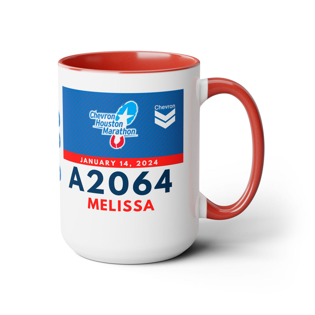 Houston Marathon, Houston Bib Cup, 15oz, Houston Marathon Gift, Houston Runner, 2024 Marathon Mug