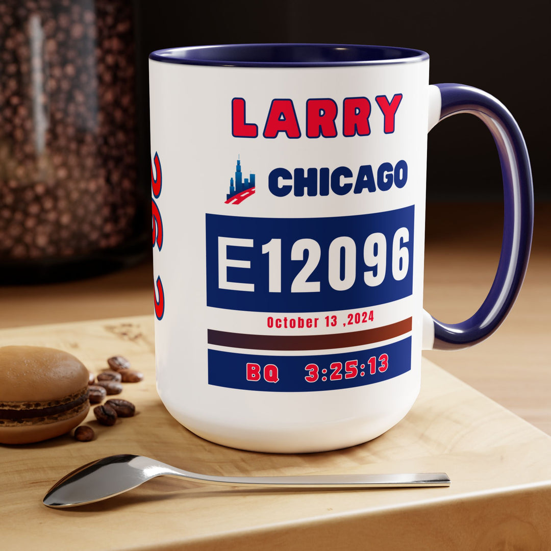 Chicago Bib Cup, Accent Coffee Mug, 15oz, 26.2, Chicago Cup, Marathon Gift, Personalized Marathon Gift, 2024 Chicago