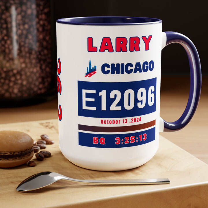 Chicago Bib Cup, Accent Coffee Mug, 15oz, 26.2, Chicago Cup, Marathon Gift, Personalized Marathon Gift, 2024 Chicago