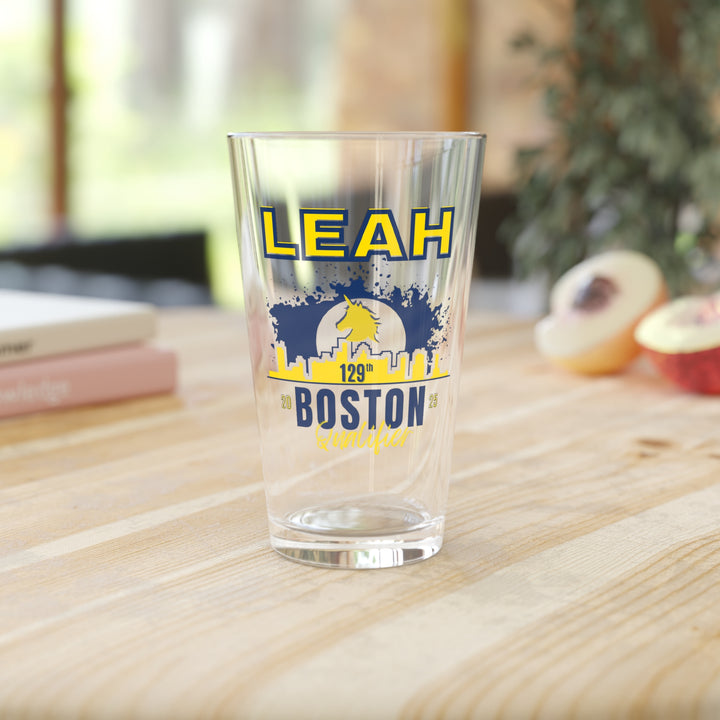 Boston, 26.2 Pint Glass, 16oz, 2025 Boston Runner, Gift for Boston Qualifier, Boston Beer Glass, Personalized Marathon Glass