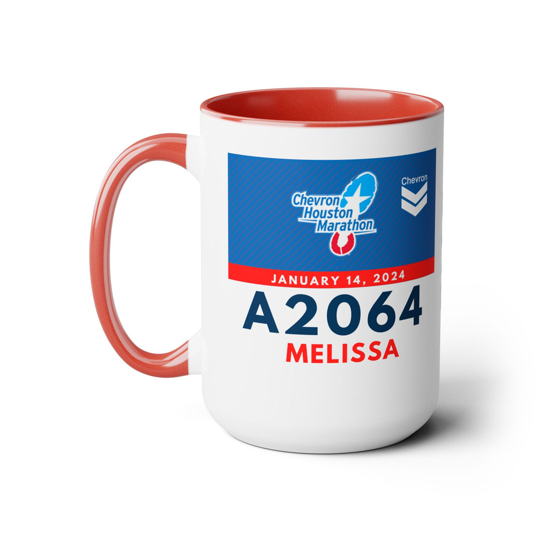 Houston Marathon, Houston Bib Cup, 15oz, Houston Marathon Gift, Houston Runner, 2024 Marathon Mug