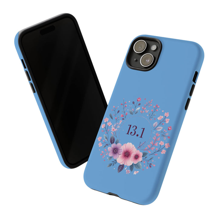 Floral Running Phone Case - Ideal for Runners, 13.1 Gift, Purple Flower Design, Athletic Accessories, Sports Motivational
