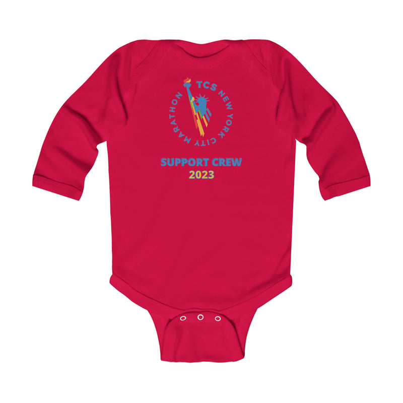 NYC Marathon, NYC Infant Long Sleeve Onesie, New York Support Crew, Infant Support Crew Tee