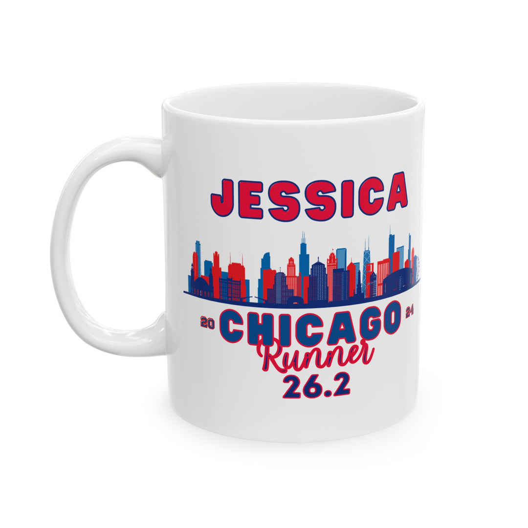 Chicago Race Mug, Ceramic Mug, (11oz, 15oz), She/He Believed, 2024 Chicago Race Cup, Personalize Marathon Gift, BPA and Lead Free