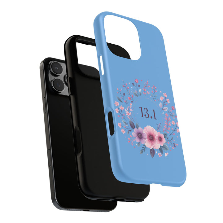 Floral Running Phone Case - Ideal for Runners, 13.1 Gift, Purple Flower Design, Athletic Accessories, Sports Motivational