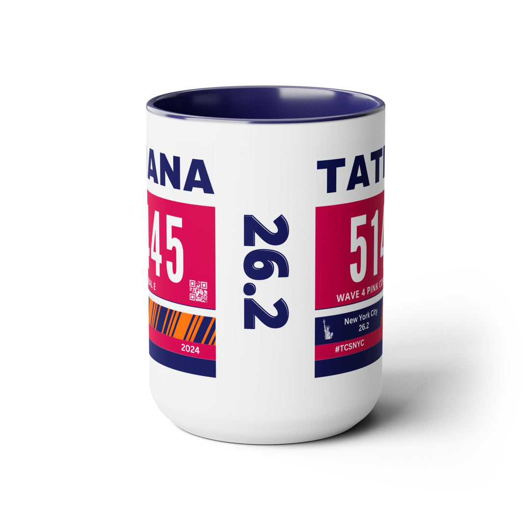 New York City Bib Mug, NYC Cup, 15oz, NYC Runner Gift