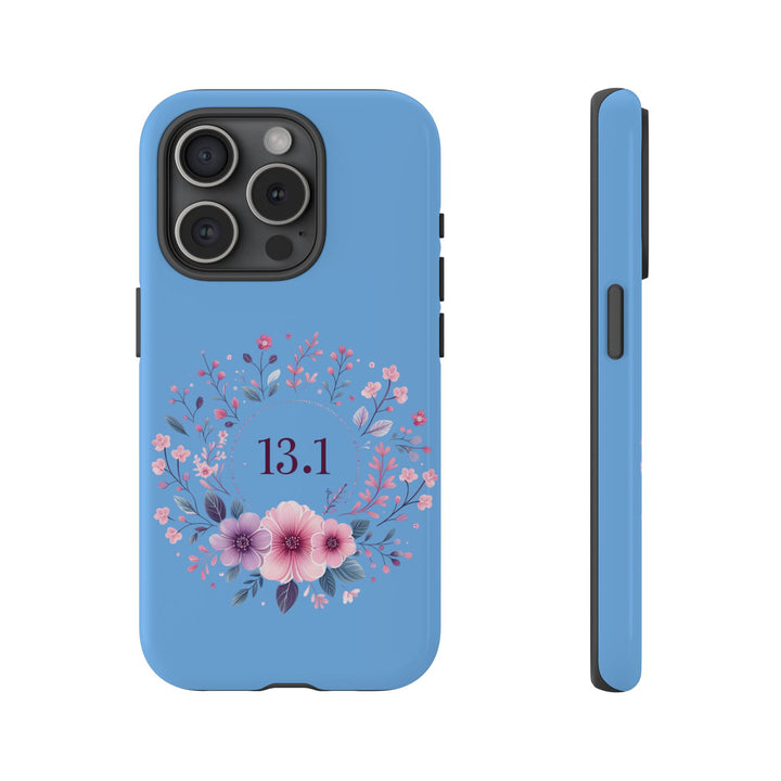 Floral Running Phone Case - Ideal for Runners, 13.1 Gift, Purple Flower Design, Athletic Accessories, Sports Motivational