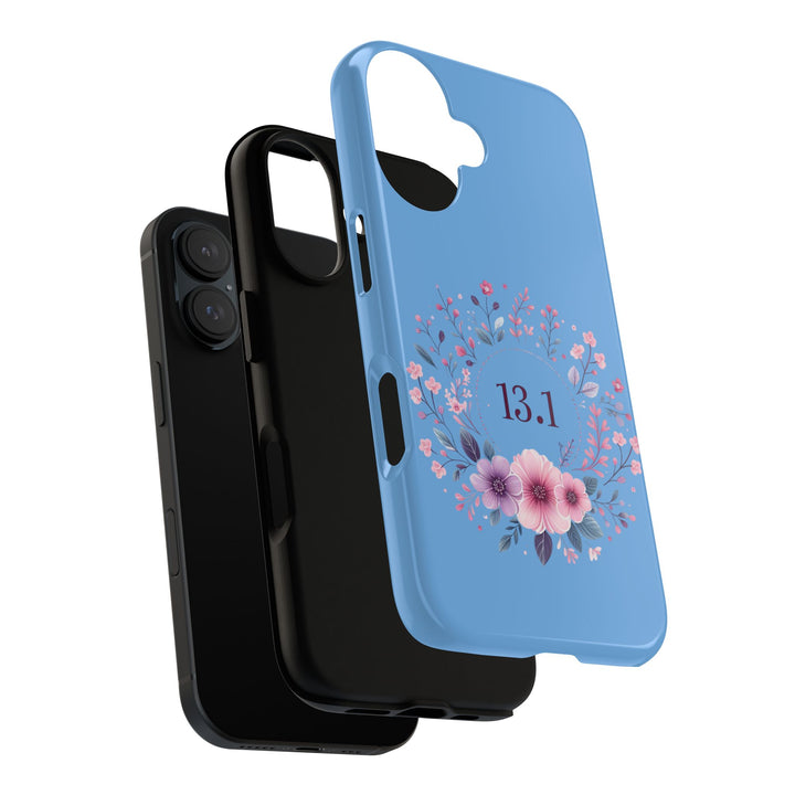 Floral Running Phone Case - Ideal for Runners, 13.1 Gift, Purple Flower Design, Athletic Accessories, Sports Motivational