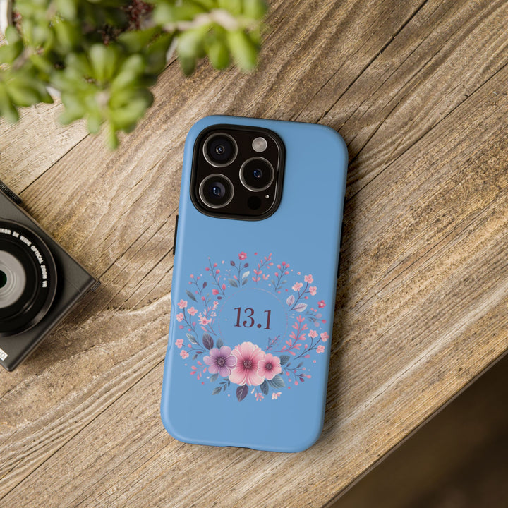 Floral Running Phone Case - Ideal for Runners, 13.1 Gift, Purple Flower Design, Athletic Accessories, Sports Motivational