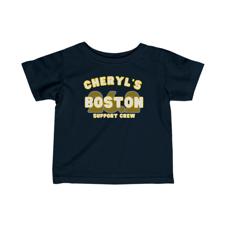 Boston Support Crew, Infant Fine Jersey Tee, 2025 Boston Tee, Personalize for Mom, Dad, Family or Friend, Boston 26.2