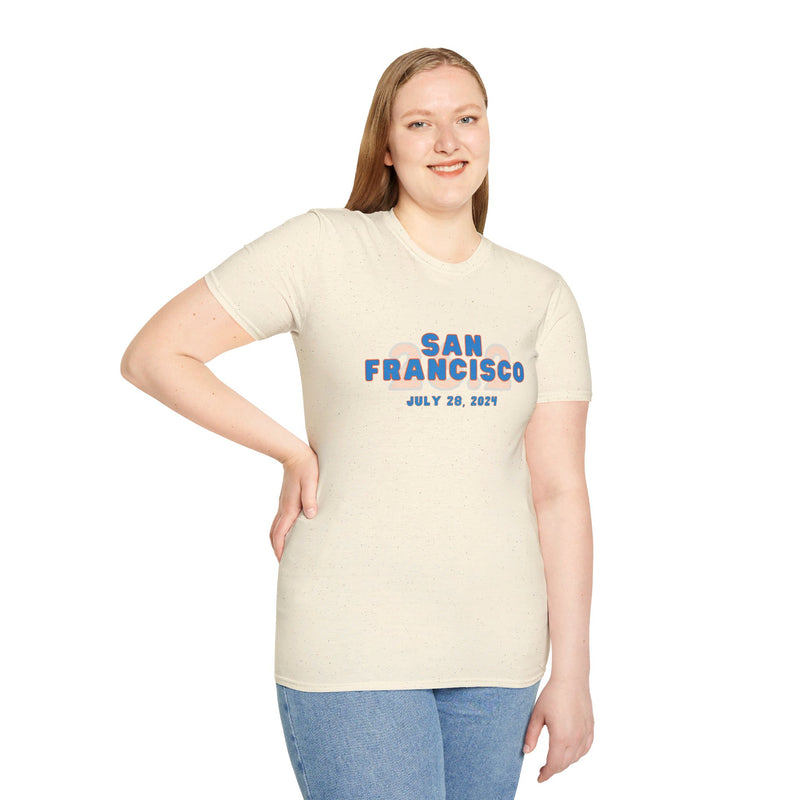 SFO Runner Tee, Unisex Softstyle T-Shirt, San Francisco, 2024, Marathon T-shirt, San Francisco Race