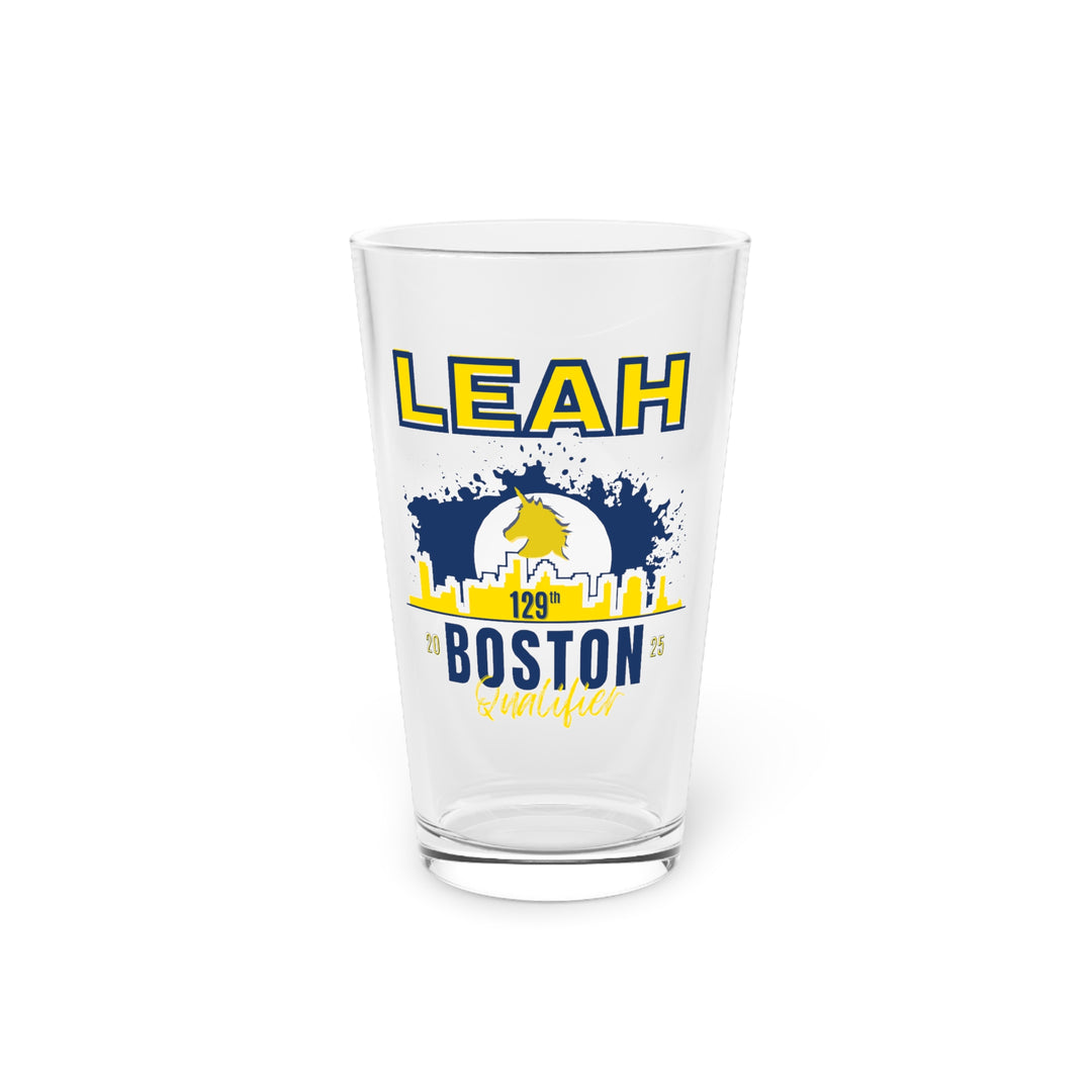 Boston, 26.2 Pint Glass, 16oz, 2025 Boston Runner, Gift for Boston Qualifier, Boston Beer Glass, Personalized Marathon Glass