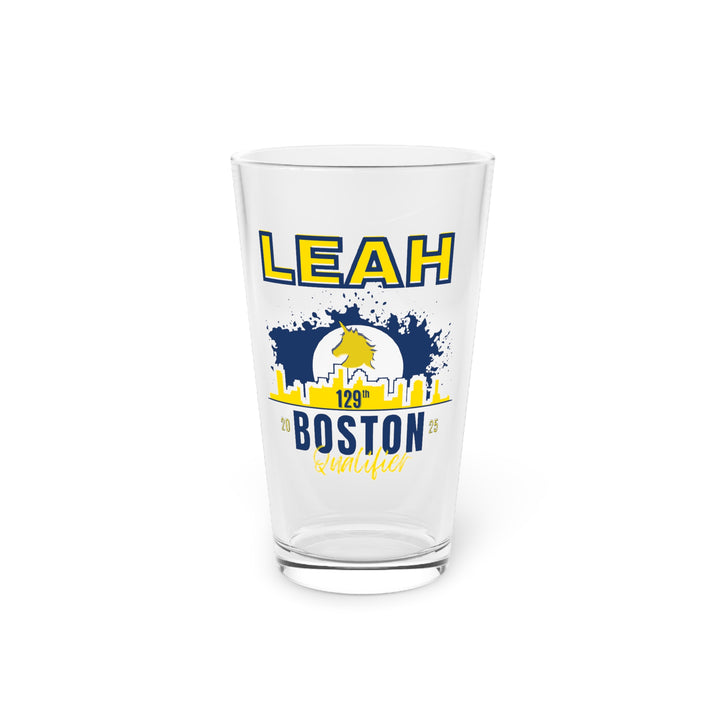 Boston, 26.2 Pint Glass, 16oz, 2025 Boston Runner, Gift for Boston Qualifier, Boston Beer Glass, Personalized Marathon Glass