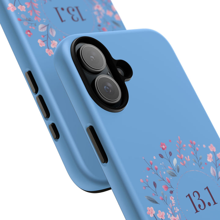 Floral Running Phone Case - Ideal for Runners, 13.1 Gift, Purple Flower Design, Athletic Accessories, Sports Motivational