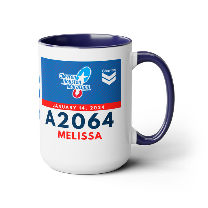 Houston Marathon, Houston Bib Cup, 15oz, Houston Marathon Gift, Houston Runner, 2024 Marathon Mug