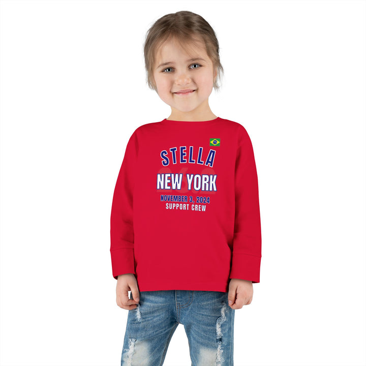 New York Support Crew, Toddler Long Sleeve Tee, Marathon T-shirt, Personalized Marathon Shirt