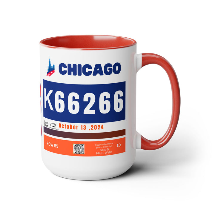 Chicago Bib Cup, Accent Coffee Mug, 15oz, 26.2, Chicago Cup, 2024 Chicago Runner