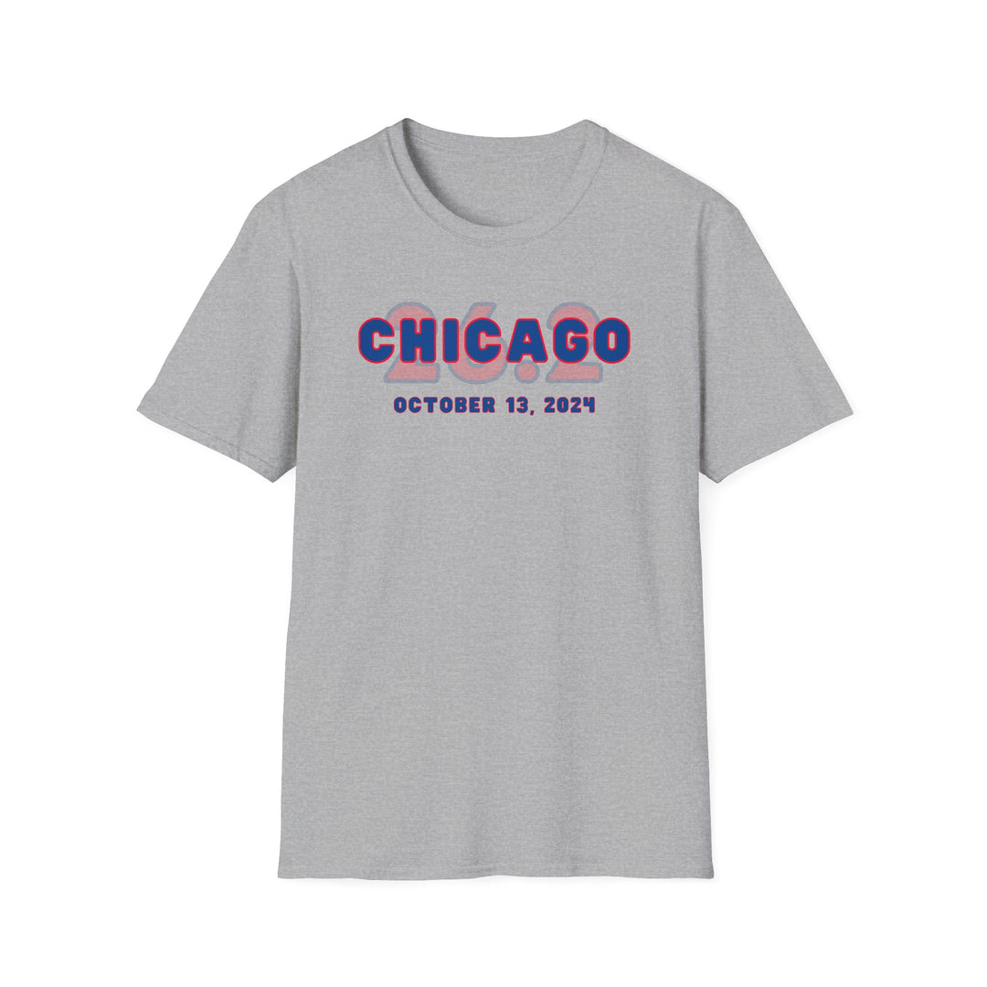 Chicago Runner, 26.2, Unisex Softstyle T-Shirt, 2024 Chicago, Custom Chicago Tee, Marathon Runner Tee