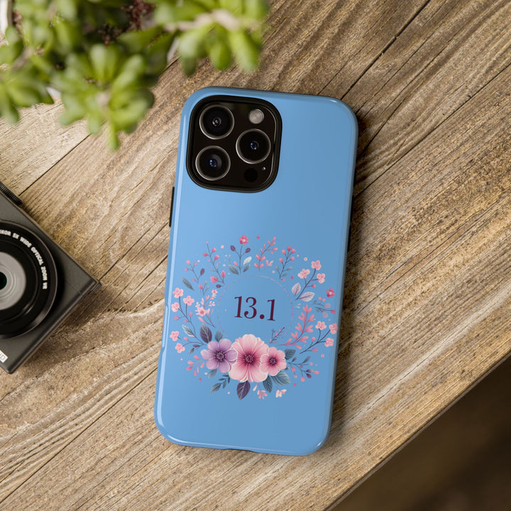 Floral Running Phone Case - Ideal for Runners, 13.1 Gift, Purple Flower Design, Athletic Accessories, Sports Motivational