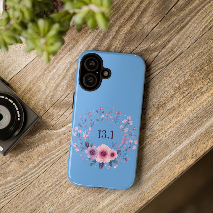 Floral Running Phone Case - Ideal for Runners, 13.1 Gift, Purple Flower Design, Athletic Accessories, Sports Motivational