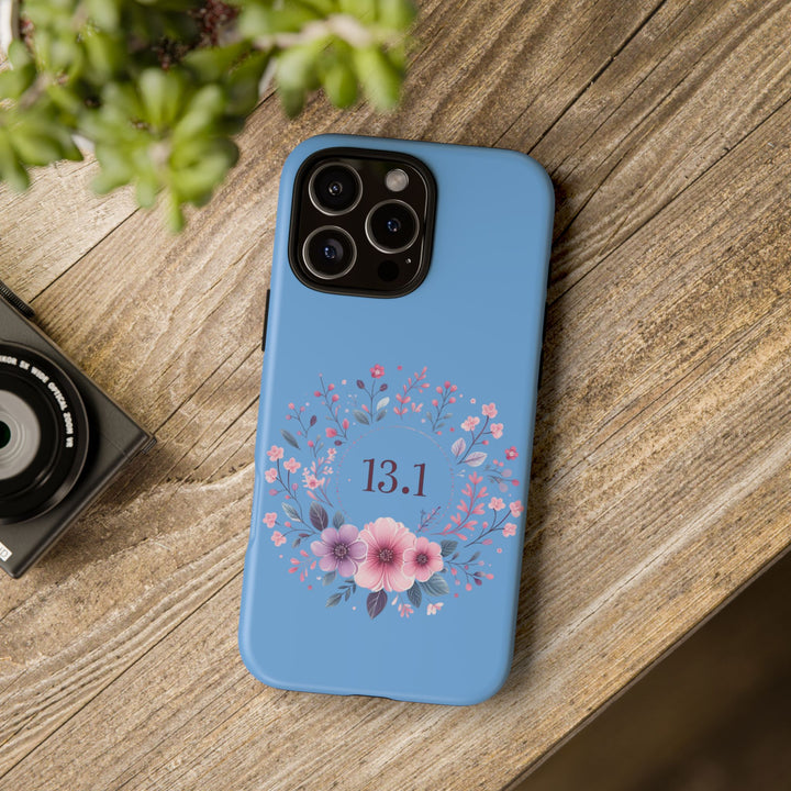 Floral Running Phone Case - Ideal for Runners, 13.1 Gift, Purple Flower Design, Athletic Accessories, Sports Motivational
