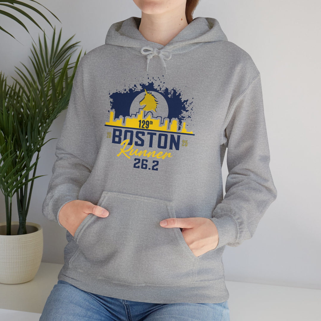 Boston Hoodie, Marathon Hoodie, Personalized Marathon Hoodie, Boston Runner, 2025 Boston Bib, Unisex Heavy Blend™ Hooded Sweatshirt