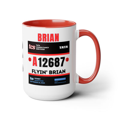 Sydney Bib Cup, Two-Tone Coffee Mugs, 15oz, Sydney Runner, Gift for Sydney Runner, 2024 Sydney Bib Mug, Black or Red