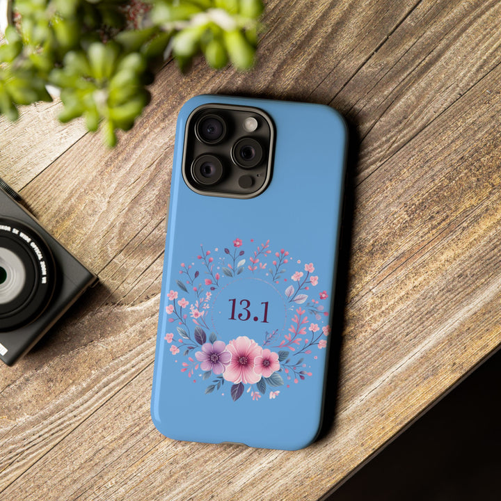 Floral Running Phone Case - Ideal for Runners, 13.1 Gift, Purple Flower Design, Athletic Accessories, Sports Motivational
