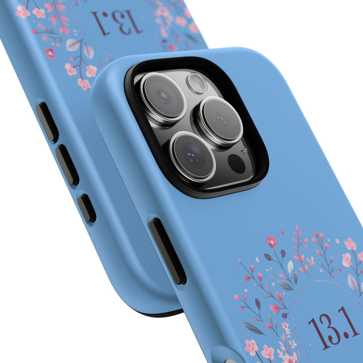 Floral Running Phone Case - Ideal for Runners, 13.1 Gift, Purple Flower Design, Athletic Accessories, Sports Motivational