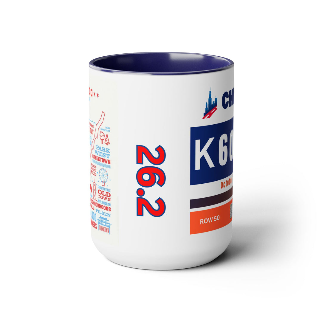 Chicago Bib Cup, Accent Coffee Mug, 15oz, 26.2, Chicago Cup, 2024 Chicago Runner