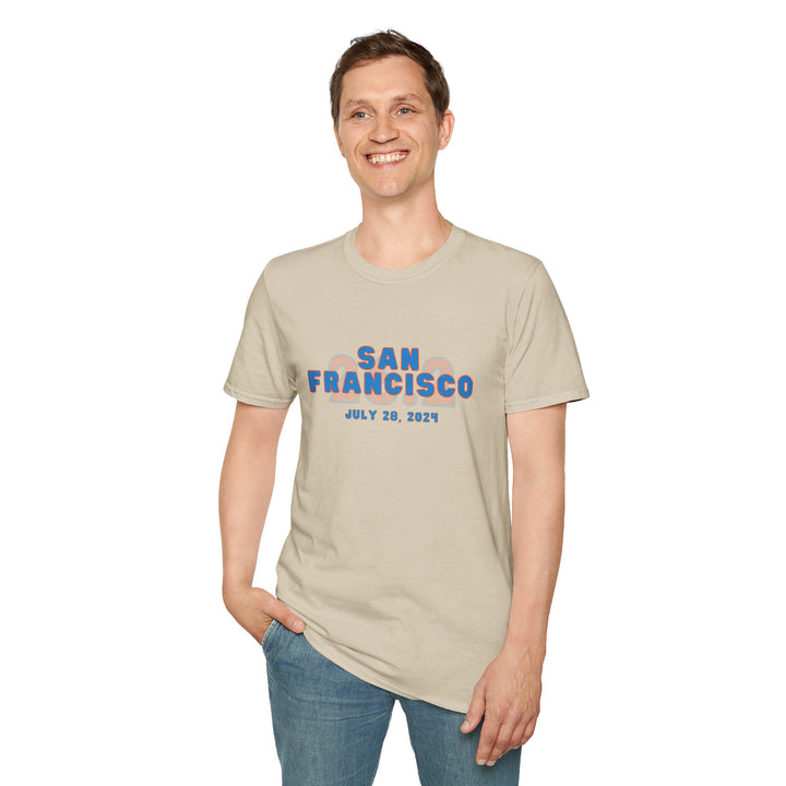 SFO Runner Tee, Unisex Softstyle T-Shirt, San Francisco, 2024, Marathon T-shirt, San Francisco Race