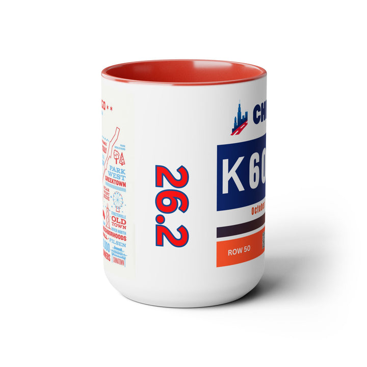 Chicago Bib Cup, Accent Coffee Mug, 15oz, 26.2, Chicago Cup, 2024 Chicago Runner