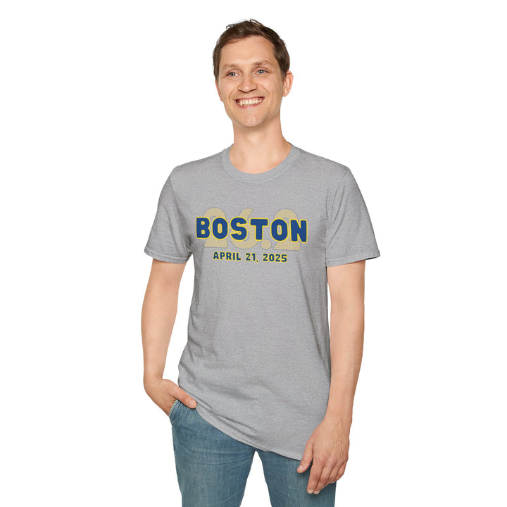 Boston Runner, 26.2, Unisex Softstyle T-Shirt, 2025 Boston, Custom Tee, Marathon Runner Tee