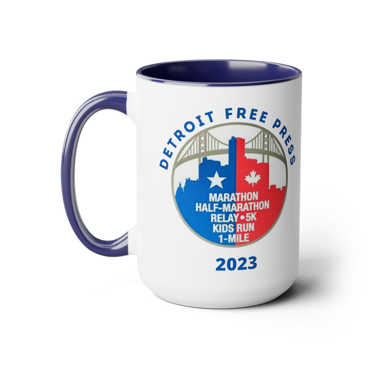 Detroit Bib Mug, 2023 Marathon Custom Bib Cup, Detroit Free Press, Personalize Marathon Bib Cup, 15oz, Marathon Gift