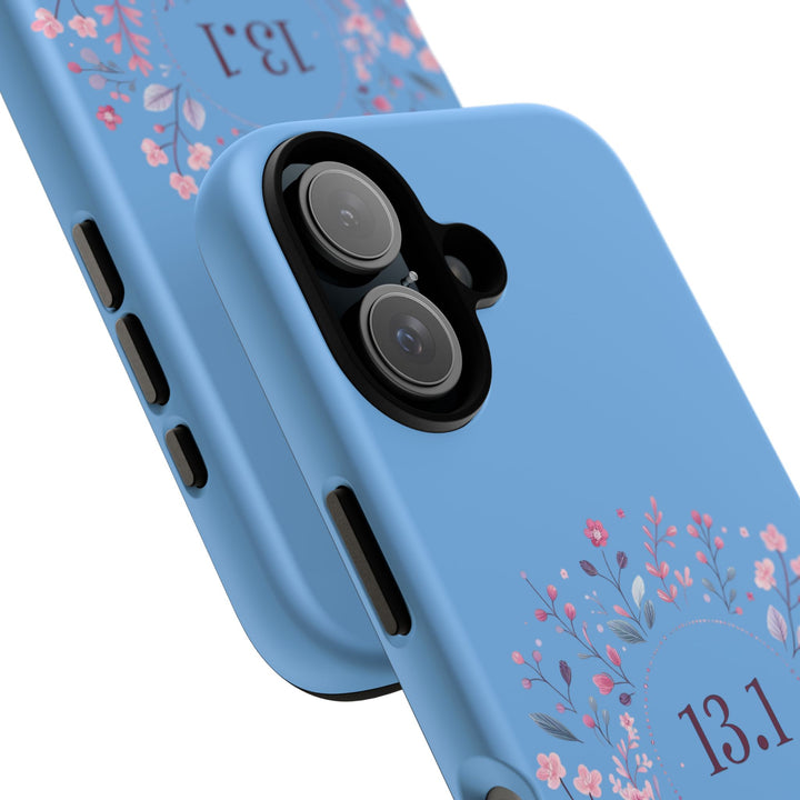 Floral Running Phone Case - Ideal for Runners, 13.1 Gift, Purple Flower Design, Athletic Accessories, Sports Motivational