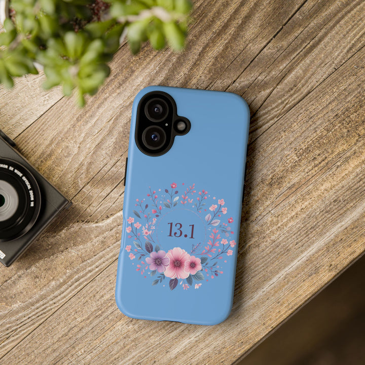 Floral Running Phone Case - Ideal for Runners, 13.1 Gift, Purple Flower Design, Athletic Accessories, Sports Motivational