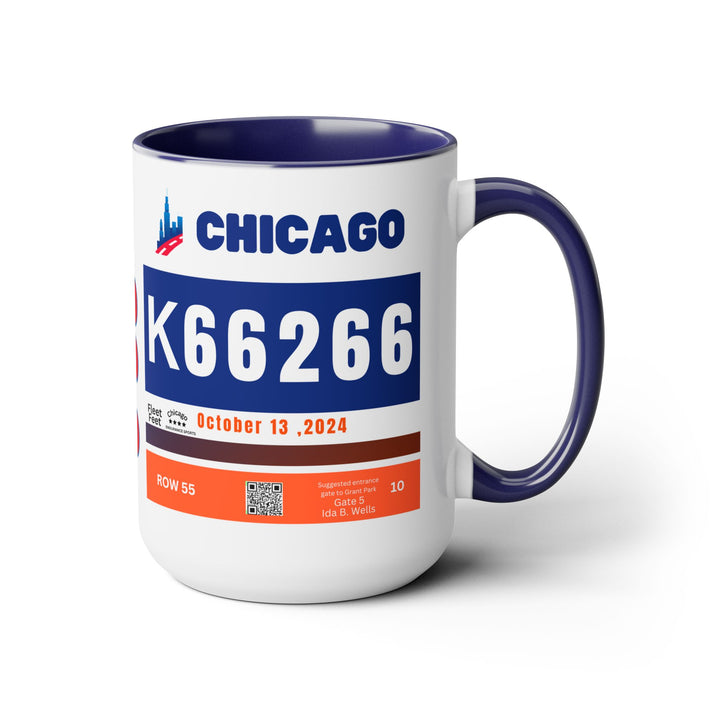 Chicago Bib Cup, Accent Coffee Mug, 15oz, 26.2, Chicago Cup, 2024 Chicago Runner